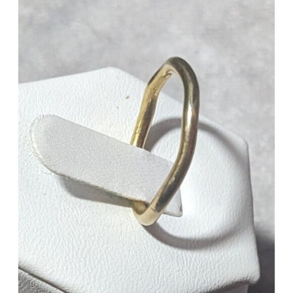 Gold Tone Abstract Wiggle Band Ring Size 7 1/4 - Picture 7 of 11